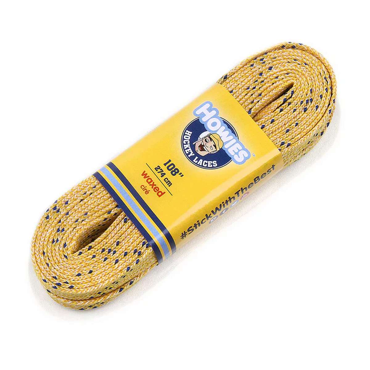 Hokejové šnúrky Howies voskované žlté Farba: žltá, Dĺžka: 243 cm / 96", Šnúrky: voskované