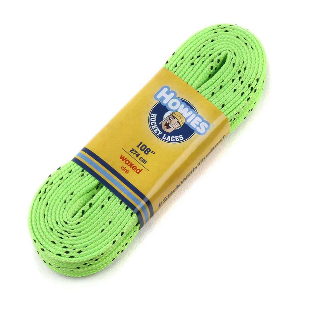 Hokejové šnúrky Howies voskované svetlo-zelené Farba: Neon, Dĺžka: 243 cm / 96"
