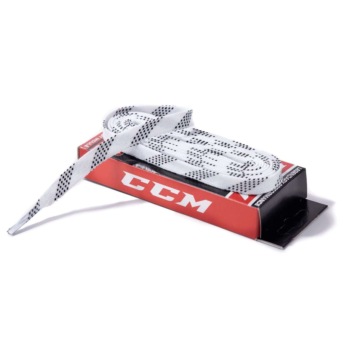 Hokejové šnúrky CCM voskované biele Farba: biela, Dĺžka: 243 cm / 96"