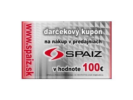 Darčekový zľavový kupón 100