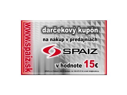 Darčekový zľavový kupón 15