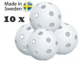 salming aero ball 10 pack white 1
