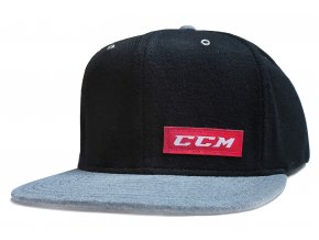 ccm ksiltovka logo snapback blk grey 1