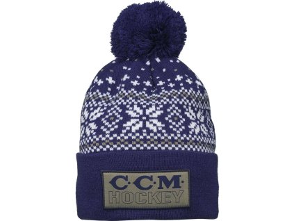 CCM Pom Knit Holiday Snowflake Senior sapka