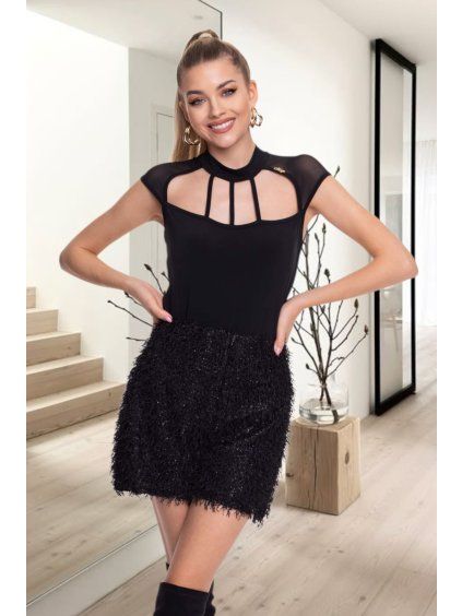 černé šortky Minerva třpytivé značky MAYO CHIX