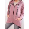 eng pl Sweatshirt with longer back and hood dark pink 19117 4