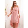 eng pl Womens off the shoulder dress with a longer back dark pink 33438 3