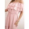 eng pl Womens off the shoulder dress with a longer back dark pink 33438 4