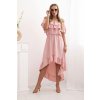 eng pl Womens off the shoulder dress with a longer back dark pink 33438 1