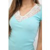eng pl Blouse with lace neckline mint 15189 3