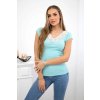 eng pl Blouse with lace neckline mint 15189 1