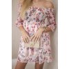eng pl Off the shoulder dress with a flower pattern powdered pink 20119 4