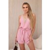 eng pl Short jumpsuit with decorative lace powder pink 25461 3