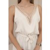 eng pl Short jumpsuit with decorative lace beige 25298 4