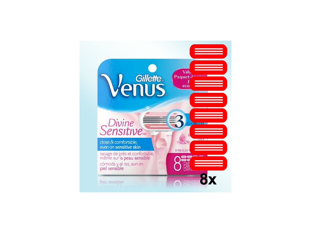 Gillette VENUS DIVINE Sensitive žiletky náhradní hlavice (8 ks)  ®