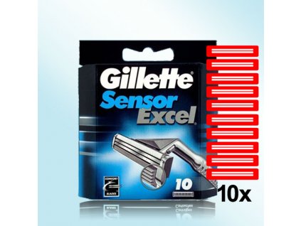 Gillette Sensor Excel náhradní hlavice, žiletky 10ks  ®