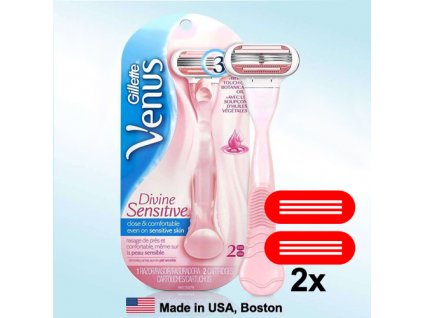 Gillette Venus Divine SENSITIVE strojek + 2 hlavice NEW  ®