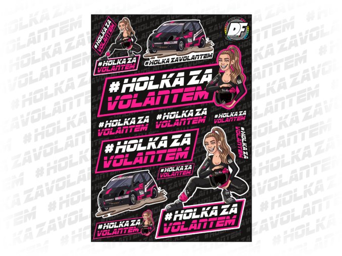 Samolepkový arch #holkazavolantem