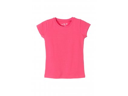 Dívčí jednobarevné růžové tričko krátký rukáv