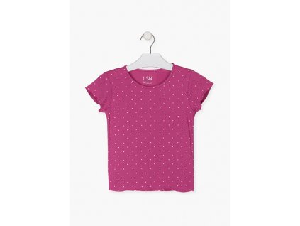 Dívčí žebrované tričko s puntíky (dvě barvy na výběr)