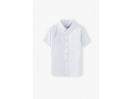 Bavlněná společenská košile bílá krátký rukáv
