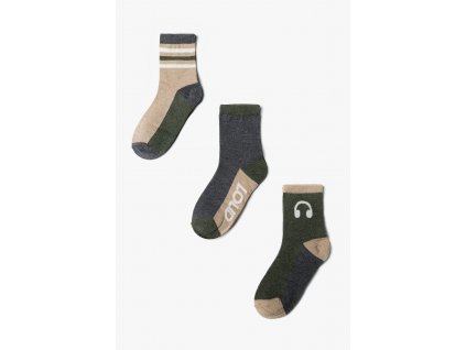 Chlapecké ponožky khaki - 3 páry v balení