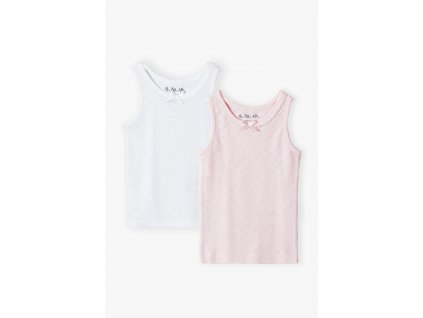 Dívčí bílá a růžová košilka - 2 kusy v balení