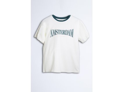 Bílé chlapecké tričko krátký rukáv Amsterdam