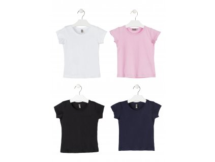 Jednobarevné tričko krátký rukáv (Barva Bílá, Velikost 134/140)