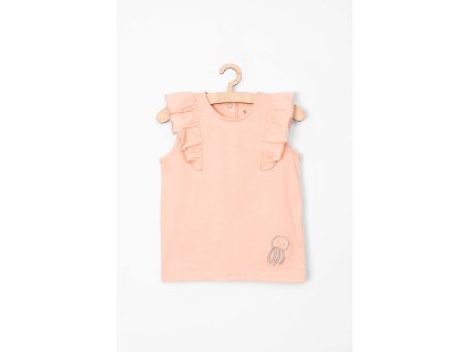 Tričko bez rukávů s volánky (Barva Růžová, Velikost 74)