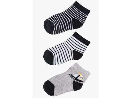 Ponožky - 3 páry v balení (Barva Černá, Velikost 21/23)