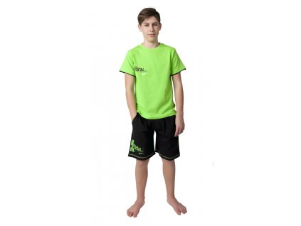 Kraťasy s potiskem a gumou v pase (Barva Černá, Velikost 146/152)