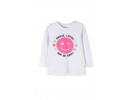 Dívčí tričko dlouhý rukáv s potiskem Smile