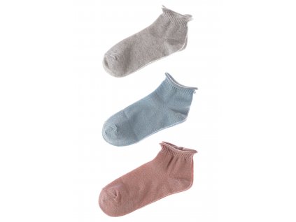 Dívčí krátké jednobarevné ponožky - 3 páry