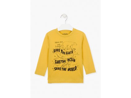 Chlapecké žluté tričko dlouhý rukáv s potiskem