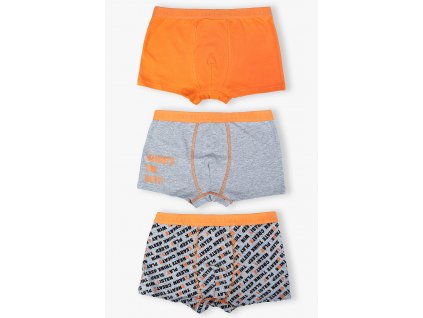 Chlapecké oranžovo-šedé boxerky - 3 kusy v balení