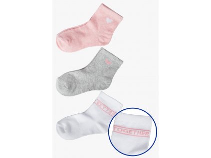 Dívčí ponožky se srdíčkem - 3 páry v balení