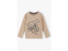 Chlapecké tričko dlouhý rukáv Dino na kole