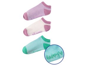 Dívčí krátké ponožky Happy - 3 páry v balení