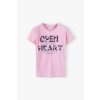 Dívčí růžové tričko krátký rukáv s nápisem