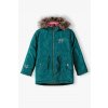 Dívčí zimní delší bunda s kožešinkou