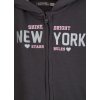 Dívčí šedá mikina na zip s kapucí New York