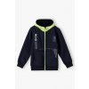 Chlapecká mikina na zip s kontrastní kapucí