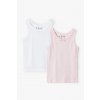 Dívčí bílá a růžová košilka - 2 kusy v balení