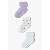Kojenecké protiskluz ponožky Kytky - 3 páry
