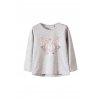 Šedé dívčí tričko dlouhý rukáv s potiskem