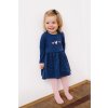 Kojenecké modré šaty dlouhý rukáv s potiskem