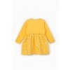 Kojenecké žluté šaty dlouhý rukáv s potiskem