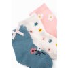 Kojenecké ponožky kytičky - 3 páry v balení