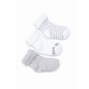 Kojenecké protiskluzové šedo-bílé ponožky - 3 páry